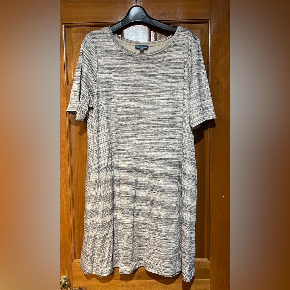 Fleur Bleue knit tunic dress, heathered gray, XL